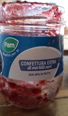 Confettura extra di mirtilli neri front packaging