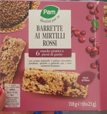 Barrette ai mirtilli rossi front packaging