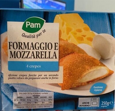 Crepes formaggio e mozzarella front packaging