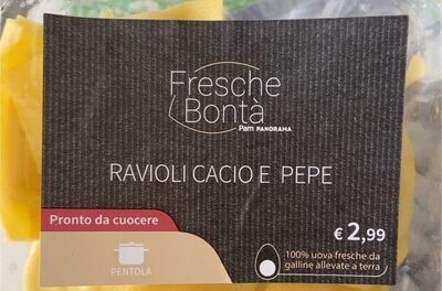 Ravioli cacio e pepe front packaging