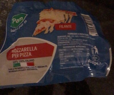 Mozzarella per pizza front packaging