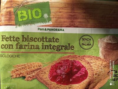 Fette biscottate con farina integrale front packaging