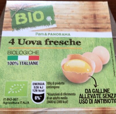 4 uova fresche bio front packaging