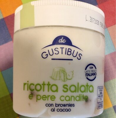 Ricotta salata e pere candite front packaging
