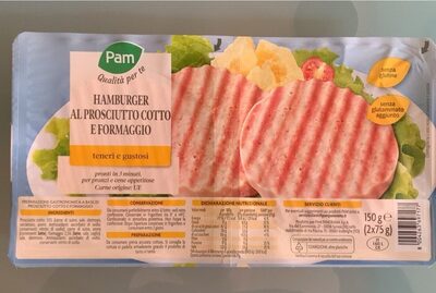 hamburger al prosciutto cotto e formaggio front packaging