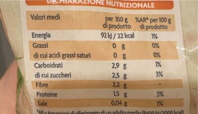 Contorno fantasia nutrition facts table