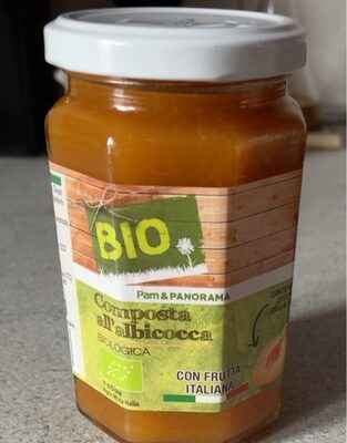 Composta di albicocca front packaging