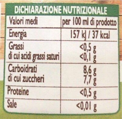 Bio bevanda al mirtillo nutrition facts table