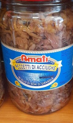 Pezzetti di acciughe front packaging