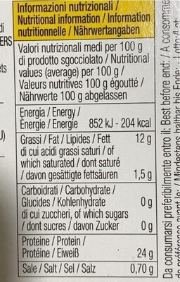 Filetti di sgombro nutrition facts table