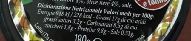 L'insalatina di tonno nutrition facts table