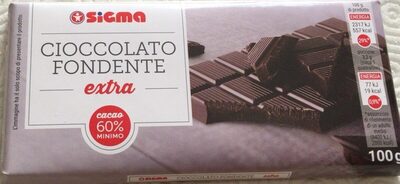 Cioccolato fondente 60% front packaging