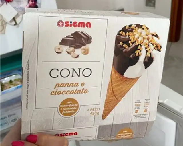 Cono panna e cioccolato front packaging