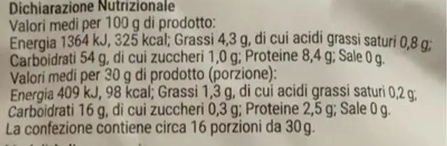 Mais per pop corn nutrition facts table