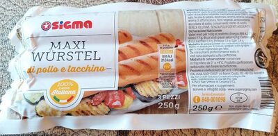 Maxi wurstel pollo e tacchino