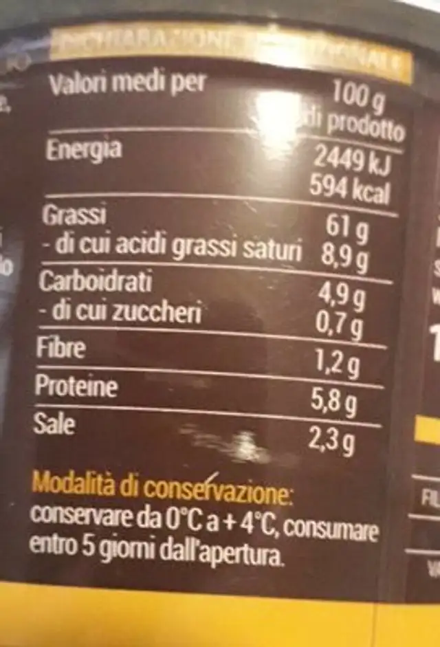 Pesto con basilico genovese Dop senza aglio nutrition facts table