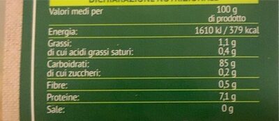 Riso soffiato nutrition facts table
