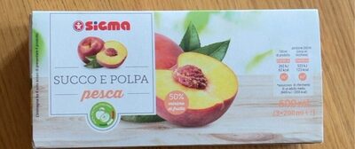 Succo e polpa pesca front packaging