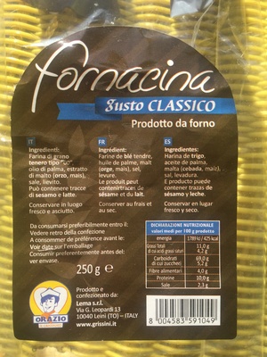 Fornacina Gusto Classico front packaging