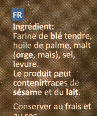Fornacina Gusto Classico ingredients label
