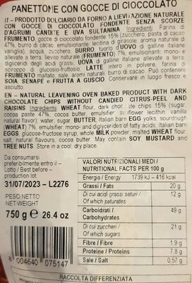 Panettone con gocce di cioccolato