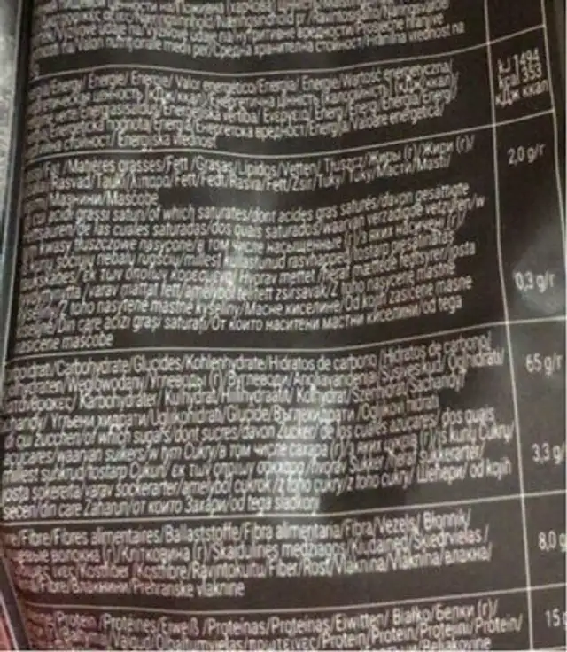Fettuccine n°104 Le Integrali nutrition facts table