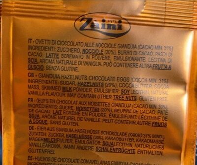 ovetti gianduiotto front packaging