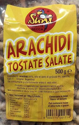 Arachidi tostate e salate front packaging
