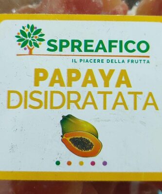 Papaya disidratata a fette front packaging