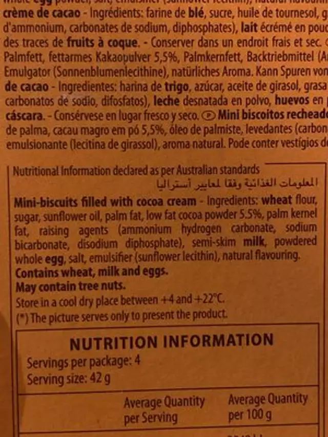 Bip bop ingredients label