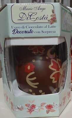 Uovo  di cioccolato al latte decorato con sorpresa
