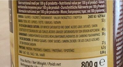 Nero croccante nutrition facts table