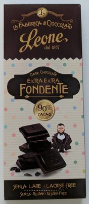 Dark chocolate extra extra fondente front packaging