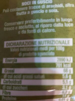Che noce! nutrition facts table
