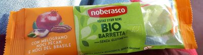 Barretta bio con melograno noci pecan e noci del Brasile front packaging