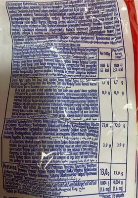 Ziti tagliati nutrition facts table