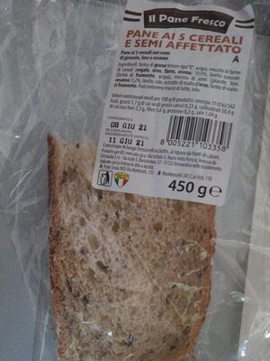 Pane ai 5 cereali e semi affettato