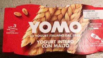 Yogurt intero con malto front packaging