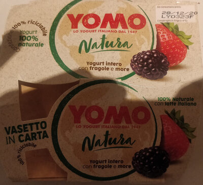 yogurt intero con fragole e more front packaging