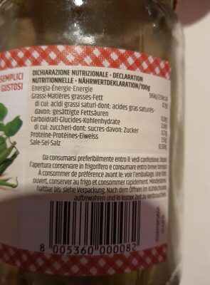 Fagiolini verdi nutrition facts table