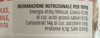 Armonia di legumi nutrition facts table