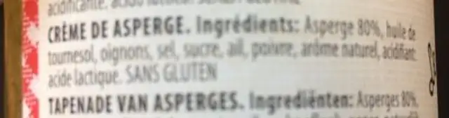 Pesto - Crema di asparagi ingredients label