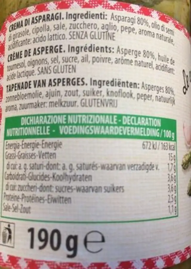 Pesto - Crema di asparagi nutrition facts table