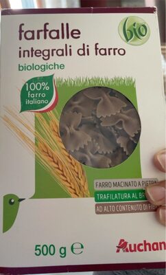 Farfalle integrali di farro front packaging