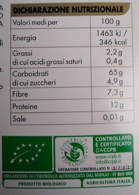 Farfalle semi integrali front packaging
