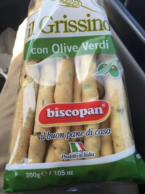 Il grissino con olive verdi