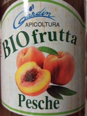 marmellata di pesche bio front packaging