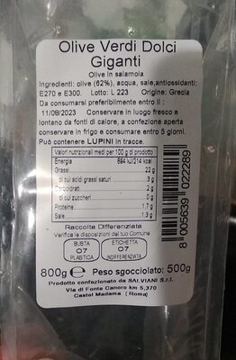 Olive dolci giganti front packaging