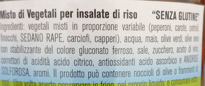 Gusto Riso ingredients label