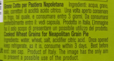 Cooked Wheat ingredients label